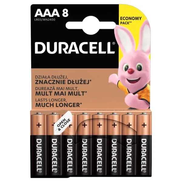 Baterijos DURACELL AAA, LR03, 8vnt