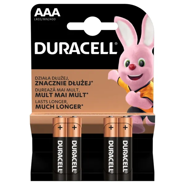 Baterijos DURACELL AAA, LR03, 4vnt