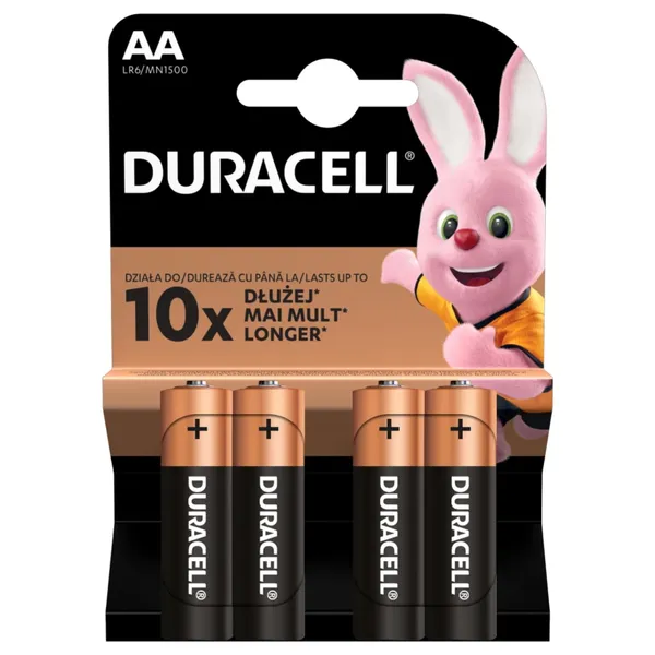 Baterijos DURACELL AA, LR6, 4vnt