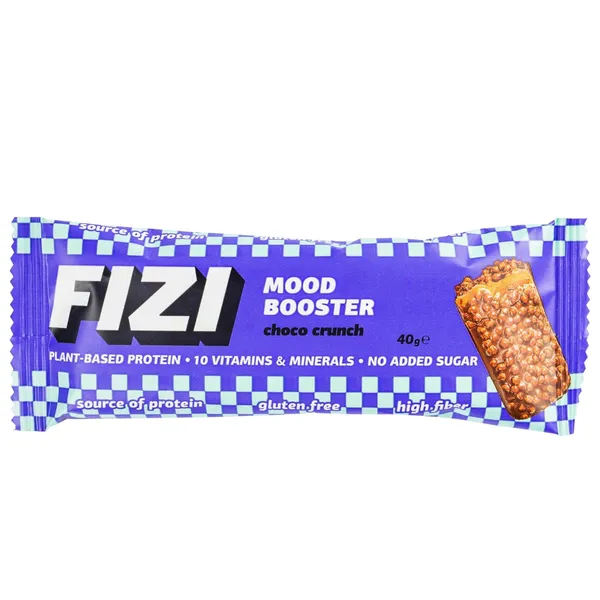 Batonėlis su šokolado glaistu CHOCO CRUNCH FIZI su saldikliais, 40 g