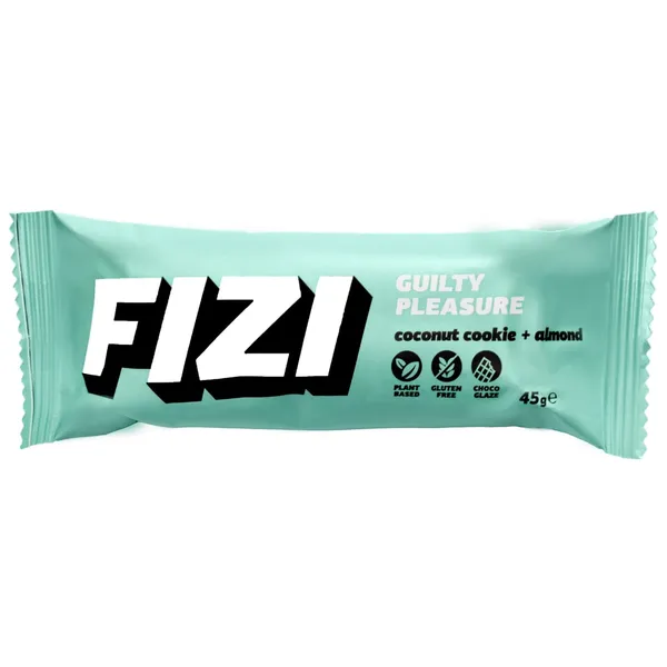 Batonėlis su šokolado glaistu COCONUT COOKIE + ALMOND FIZI su saldikliais, 45 g