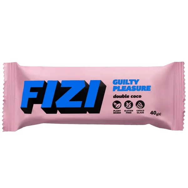 Batonėlis su šokolado glaistu DOUBLE COCO FIZI su saldikliais, 40 g