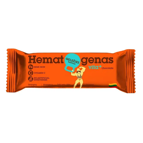 Batonėlis HEMATOGENAS VITA + su šokolado glaistu, 40 g