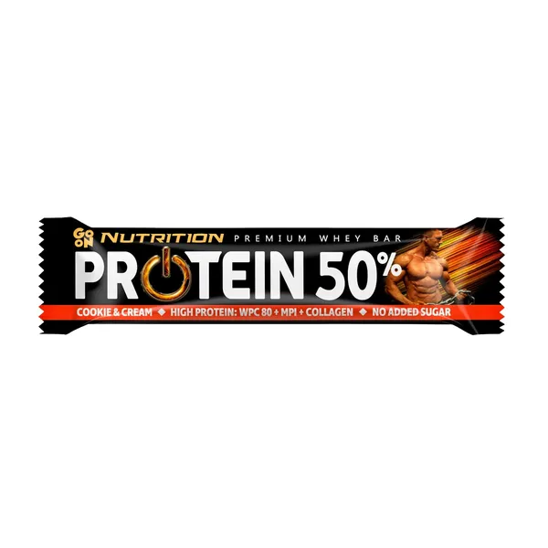 Baltyminis batonėlis su saldikliais GO ON COOKIE & CREAM, 40 g