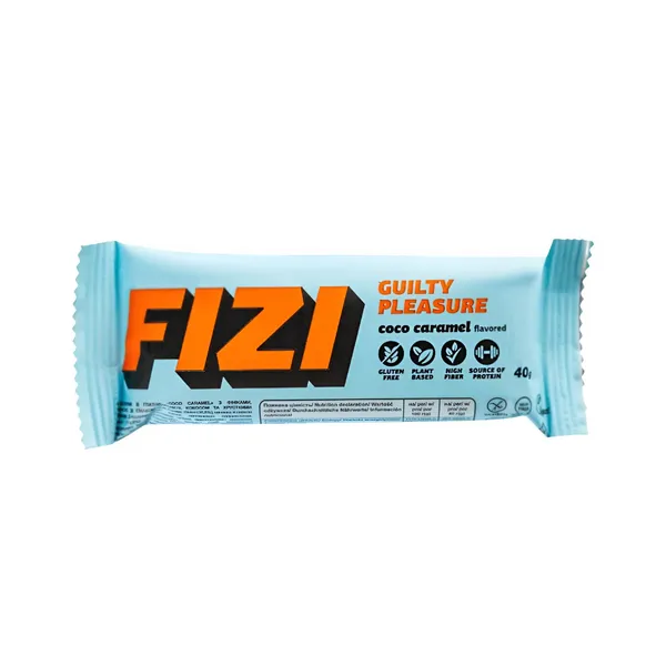 Batonėlis su šokolado glaistu COCO CARAMEL FIZI su saldikliais, 40 g