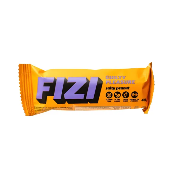 Batonėlis su šokolado glaistu SALTY PEANUT FIZI su saldikliais, 40 g