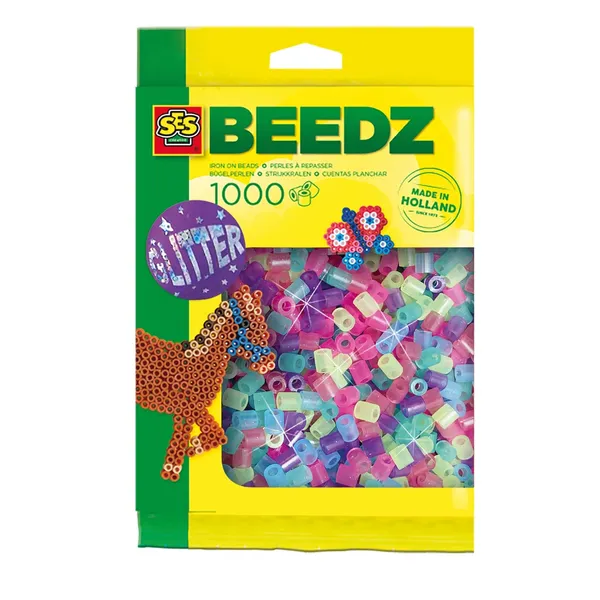 Blizgančių karoliukų mozaika SES BEEDZ, 1000 vnt., 00746S