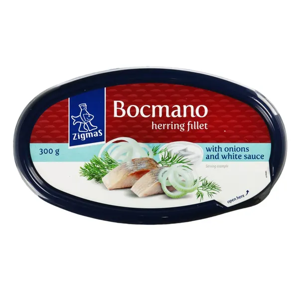 BOCMANO silkių filė su svogūnais baltame padaže ZIGMAS, 300 g