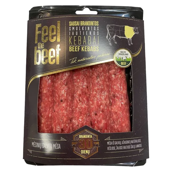 Atšaldyti sausai brandintos smulkintos jautienos FEEL THE BEEF, 500 g