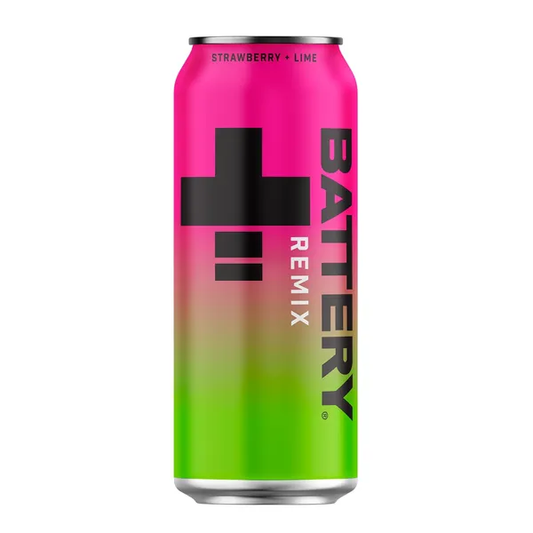 Braškių ir žaliųjų citrinų skonio energinis gėrimas BATTERY, 0,5 l