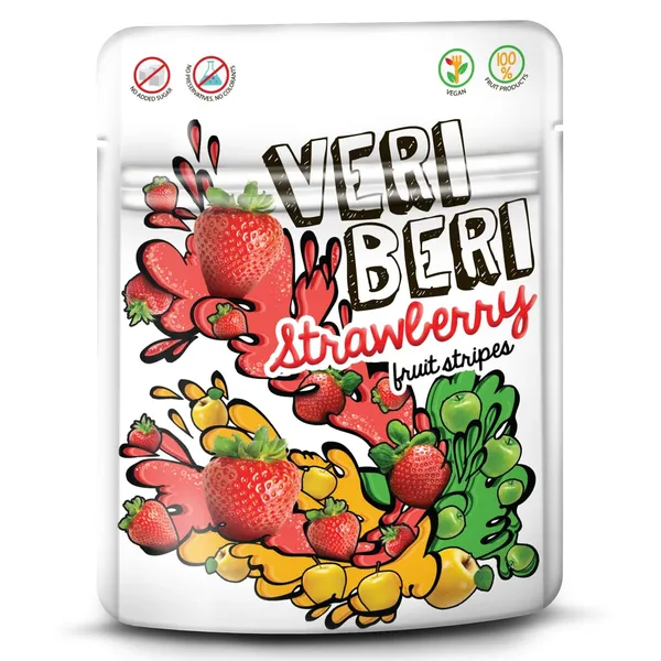 Braškinės juostelės VERI BERI, 50 g