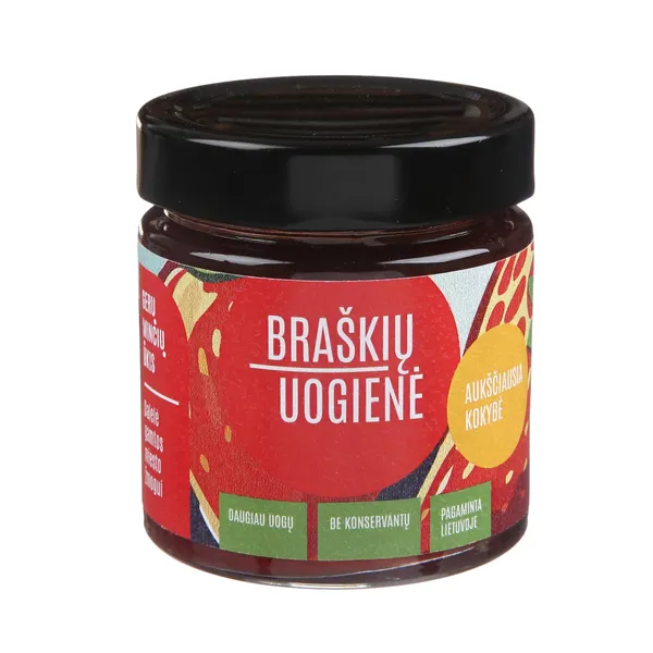 Braškių uogienė GERŲ MINČIŲ ŪKIS, 220 g