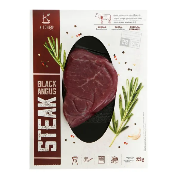 Brandintas jautienos anguso mentės didkepsnis BLACK angus STEAK, KITCHEN ME, 220 g