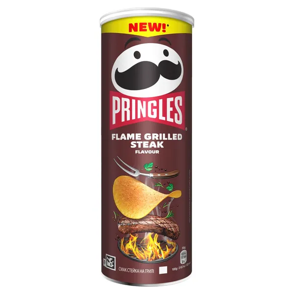Užkandis PRINGLES ant ugnies kepto kepsnio skonio, 165g