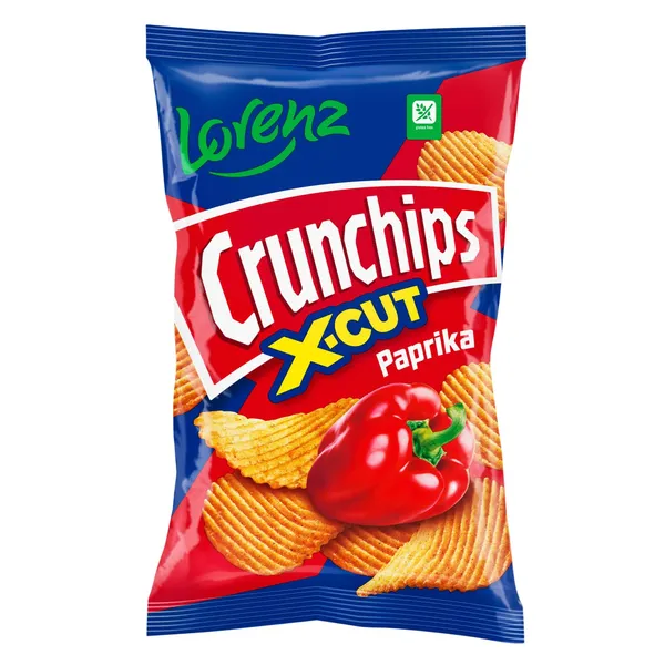 Bulvių traškučiai LORENZ CRUNCHIPS X-CUT paprikų skonio, 130 g