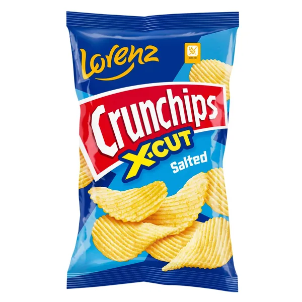 Bulvių traškučiai LORENZ CRUNCHIPS X-CUT su druska, 130 g