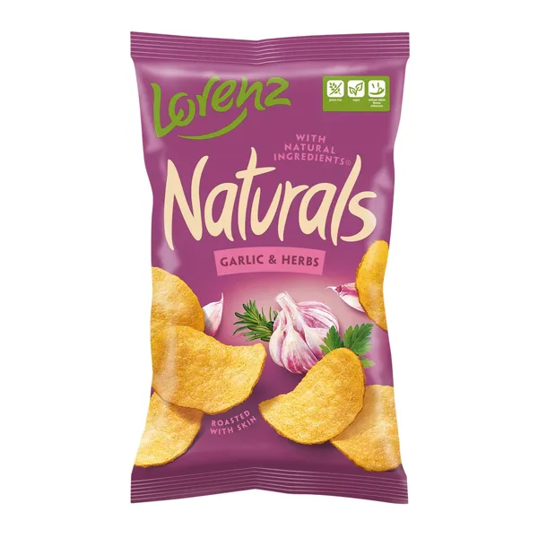 Bulvių traškučiai NATURALS GARLIC & HERBS, 100 g