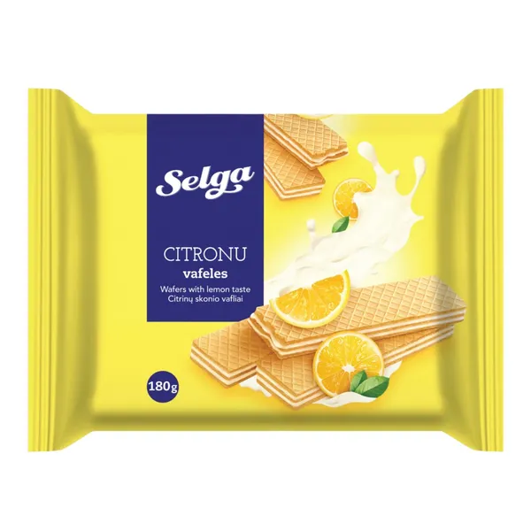 Vafliai SELGA, citrininiai, 180 g