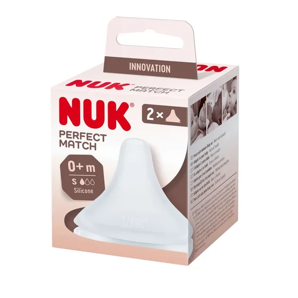 Čiulptukas NUK PERFECT MATCH, S dydis, silikonas, 0 mėn+, 2 vnt