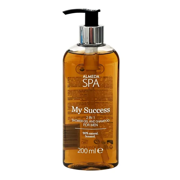 Dušo želė ir šampūnas vyrams ALMEDA SPA MY SUCCESS 2in1, 200 ml