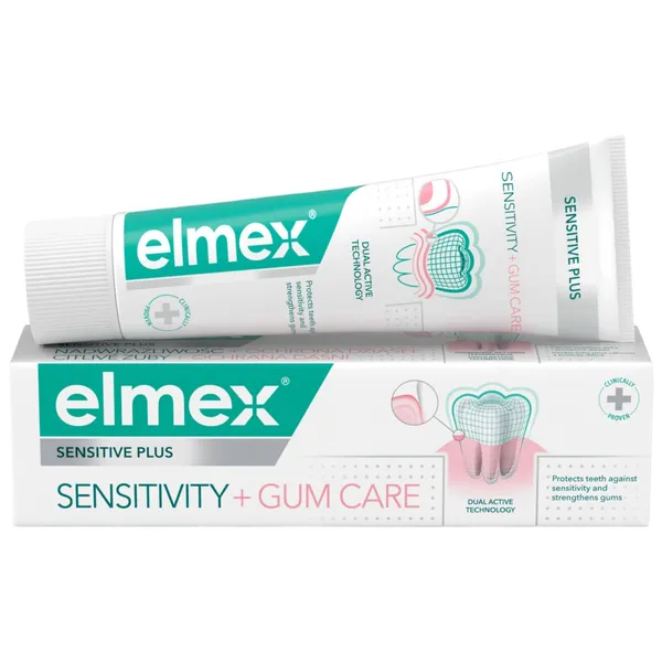 Dantų pasta jautrių dantų ir dantenų priežiūrai ELMEX SENSITIVE PLUS SENSITIVITY GUM, 75 ml