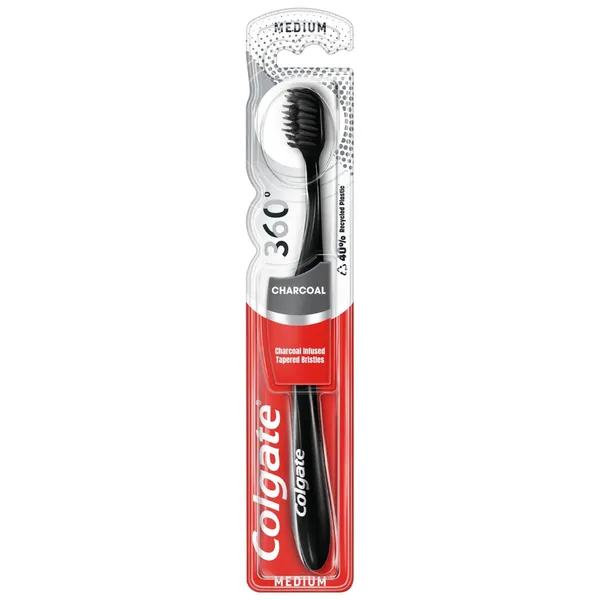 Dantų šepetėlis COLGATE 360 BLACK SOFT, 1 vnt.