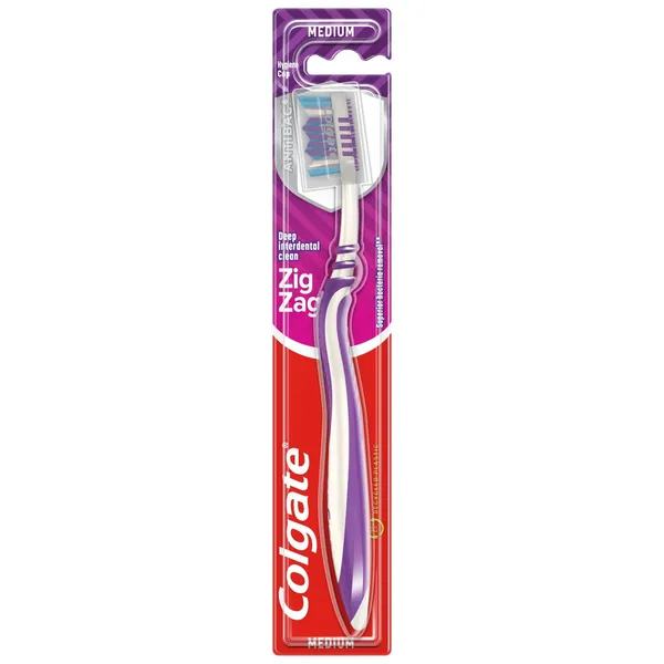 Vidutinio minkštumo dantų šepetėlis COLGATE ZIGZAG, 1 vnt.