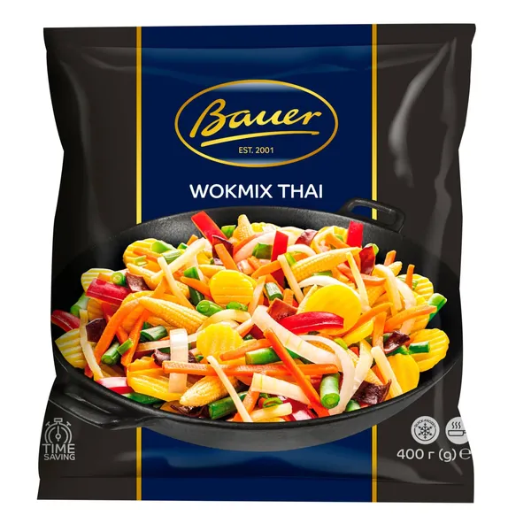Dārzeņu mais. Bauer Thai Wok mix, sald. 400g