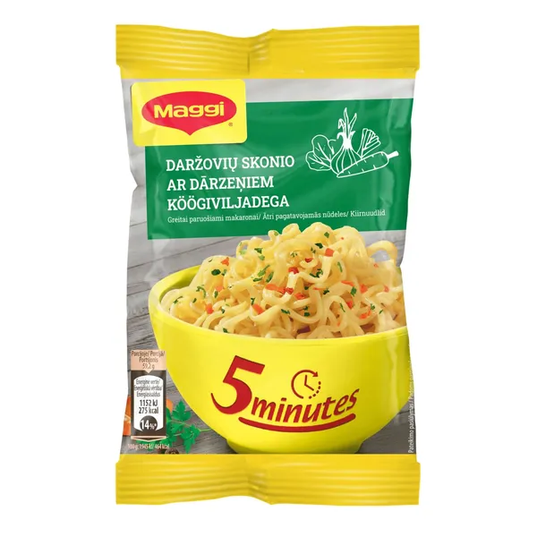 Greitai paruošiami makaronai MAGGI, daržovių skonio, 59.2 g