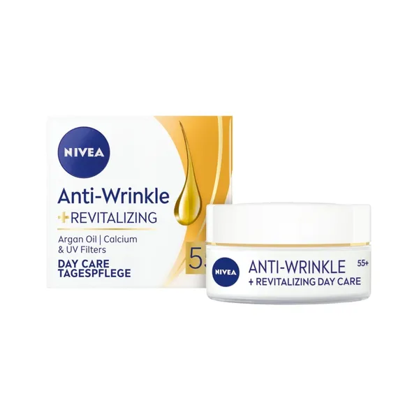 Dieninis, atkuriamasis veido kremas nuo raukšlių NIVEA nuo 55 metų, 50 ml