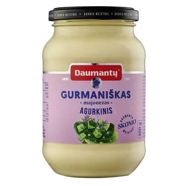 DAUMANTŲ majonezas GURMANIŠKAS, agurkinis, 400 g