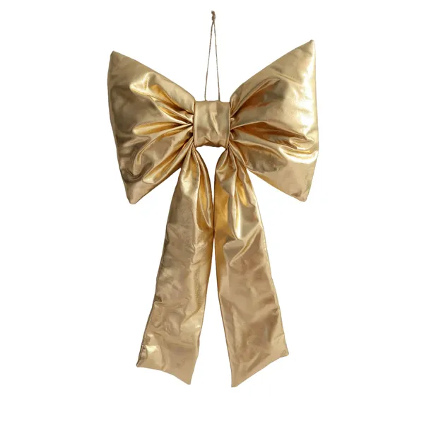 Dekoratīvā fliteru bante zelta 48cm CH25