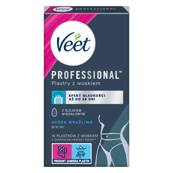 Depiliacinės vaško juostelės VEET EASY-GEL, 16 vnt.