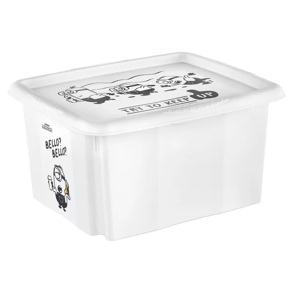Dėžė su dangčiu KEEPER MINIONS, 24 l, balta, AW26