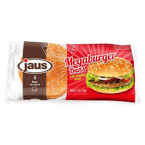Didelės Hamburgerio bandelės su sezamo sėklomis JAUS, 300g