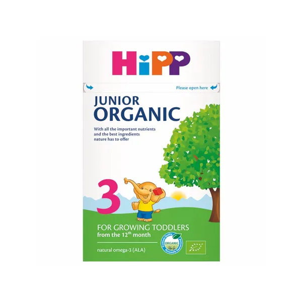 Dirbtinis pieno mišinys HIPP ORGANIC 3, kūdikiams nuo 12 mėn. BIO, 500 g