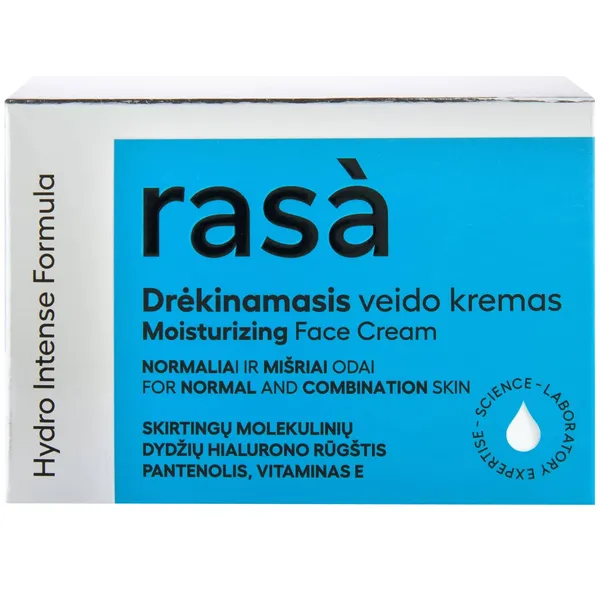 Drėkinamasis veido kremas RASA HYDRO INTENSE, normaliai ir mišriai odai, 50 ml