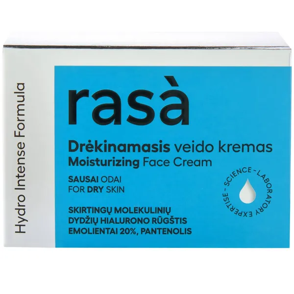 Drėkinamasis veido kremas RASA HYDRO INTENSE, sausai odai, 50 ml
