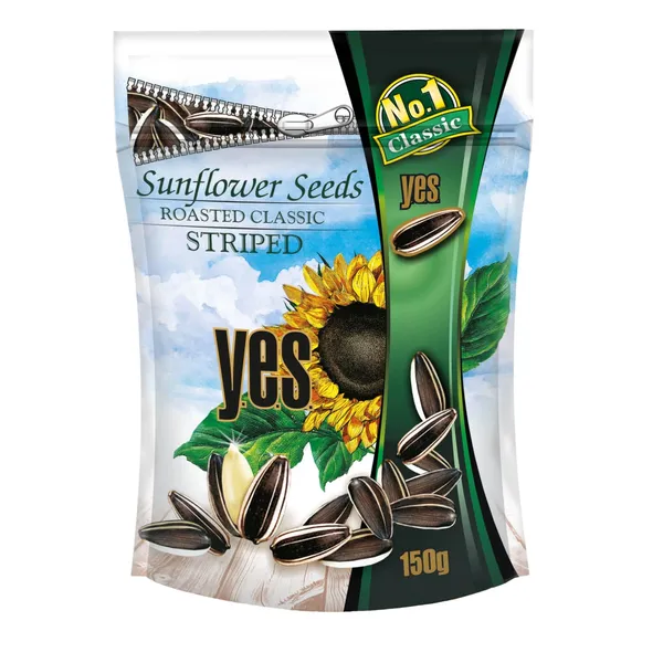 Saulespuķu sēklas Yes svītrain., grauzd. 150g