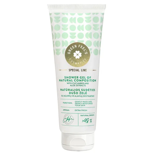 Dušo želė su agurku ir alavijų ekstraktu GREEN FEEL'S, 250 ml