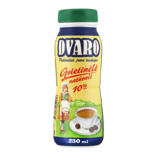 DVARO sterilizuota grietinėlė kavai, 10 % rieb., 250 ml