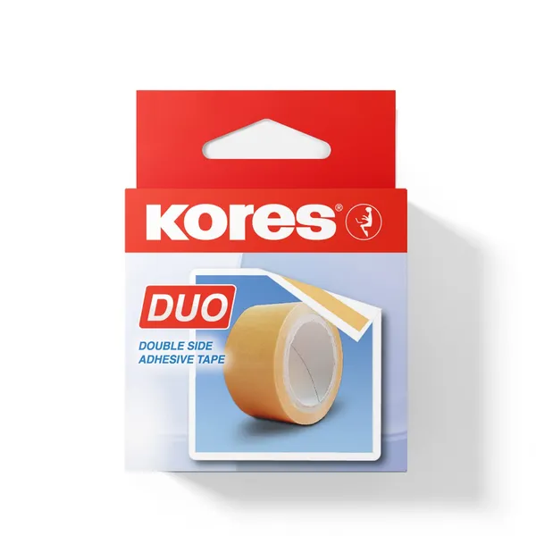 Dvipusė lipni juosta KORES DOUBLE DUO, 5 m x 30 mm