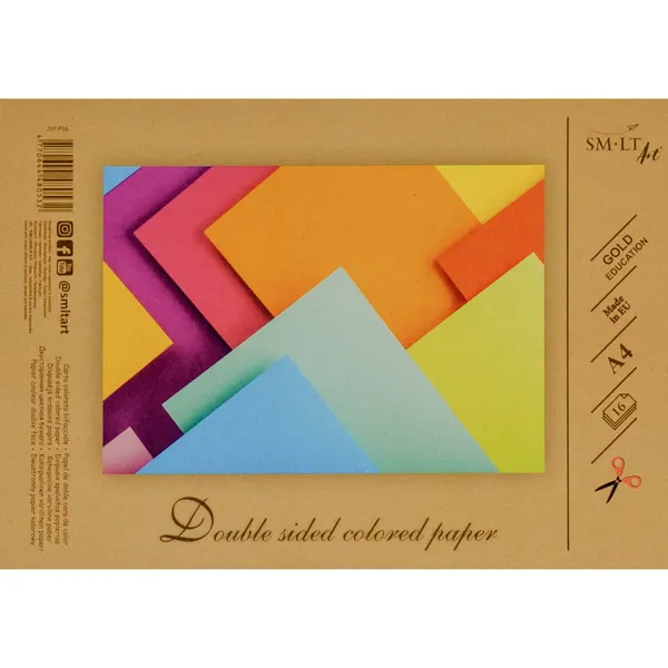 Dvipusis spalvotas popierius SMLT ART. A4, 16 lapų (16 spalvų)
