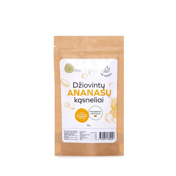 Džiovintų ananasų kąsneliai HONESTBITE, 50 g