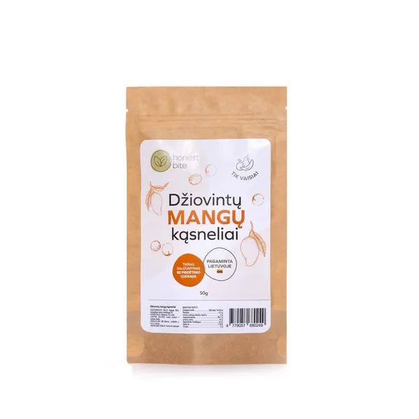 Džiovintų mangų kąsneliai HONESTBITE, 50 g