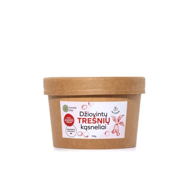 Džiovintų trešnių kąsneliai HONESTBITE be pridėtinio cukraus, 150 g