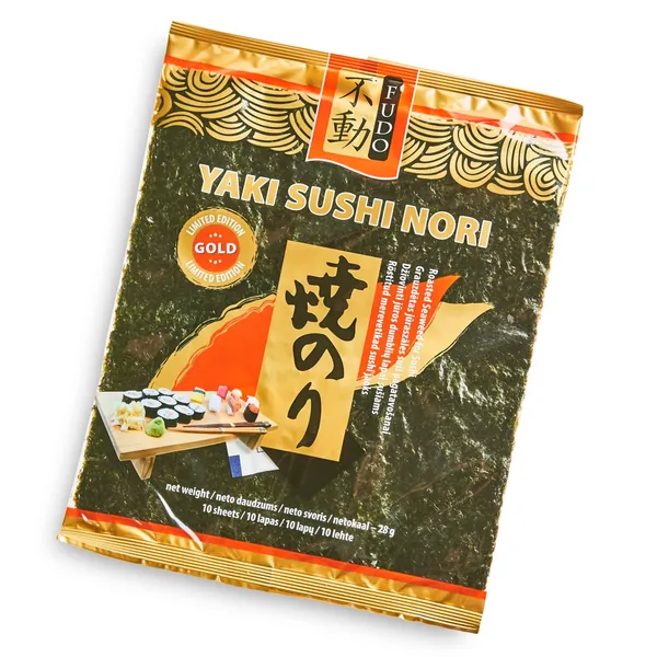 Džiovinti jūros dumbliai FUDO YAKI NORI GOLD, 28 g