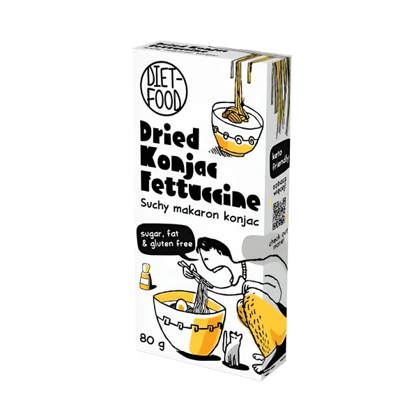 Džiovinti makaronai KONJAC FETTUCCINE DIET-FOOD, 80 g