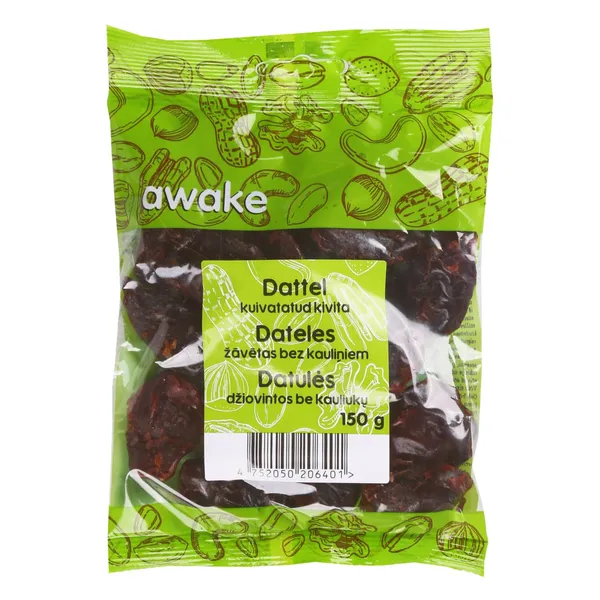 Džiovintos datulės be kauliukų AWAKE, 150 g