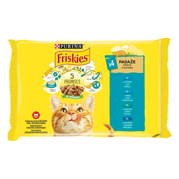 Ėdalas katėms Friskies žuvies konservai padaže 4x85g